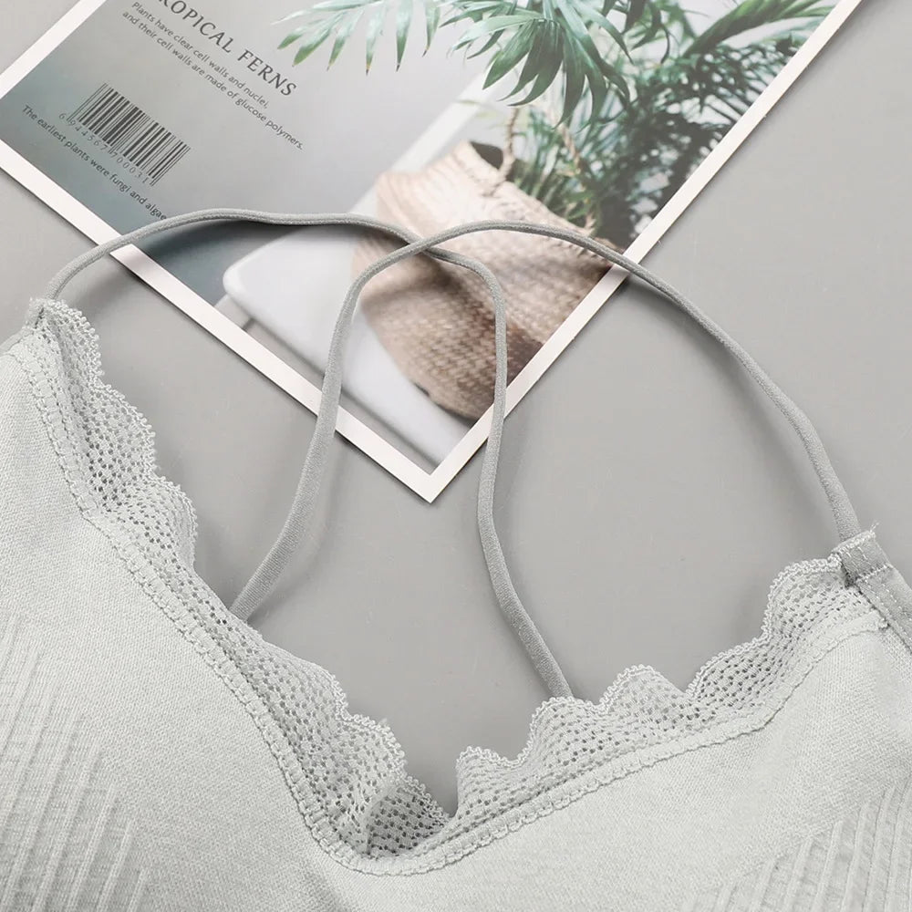 Lace Bra Top Sexy Lingerie Backless Bras for Women Comfort Bra Top Seamless Underwear Crop Top