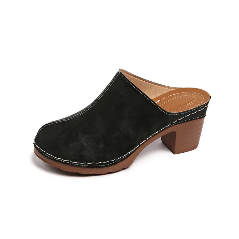 2026 Women High heels Closed Toe Wedge Vintage Sandals Ladies Platform Designer Shoes New Summer Fashion Slippers Slides Women