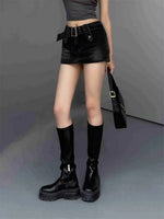 WOMENGAGA Korean Style Spicy Girl Denim Half Body Short Skirt Female Slim Tight Ultra Short A-line Slim Hip Skorts Fashion 3POJ