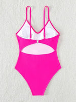 Colorful Tassel One Piece Swimsuit Women Sexy Hot Pink Push Up Tummy Control Swimwear Beach Backless Bathing Suit Monokini 2024