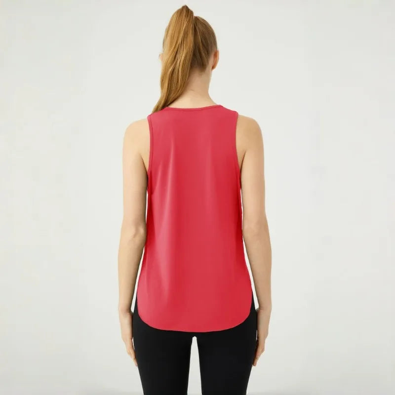Women's Sleeveless Sports Top Quick Dry Running Fitness Yoga Vest Loose Fit Breathable Pilates Gym Cover Up Shirt
