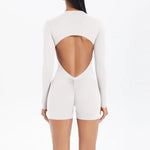 Women's Yoga Jumpsuits Sports Fitness Backless Half Zipper Peach Hip-Lifting Naked Feel Gym Running Workout One-Piece Bodysuits