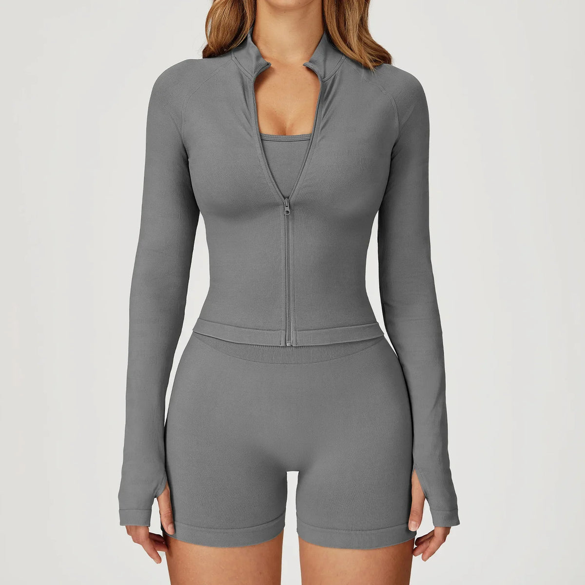 Women's Seamless Yoga Set Quick Drying Slim Fit High-end Feeling Exposed Feeling Set Outdoor Sports and Running Fitness Set