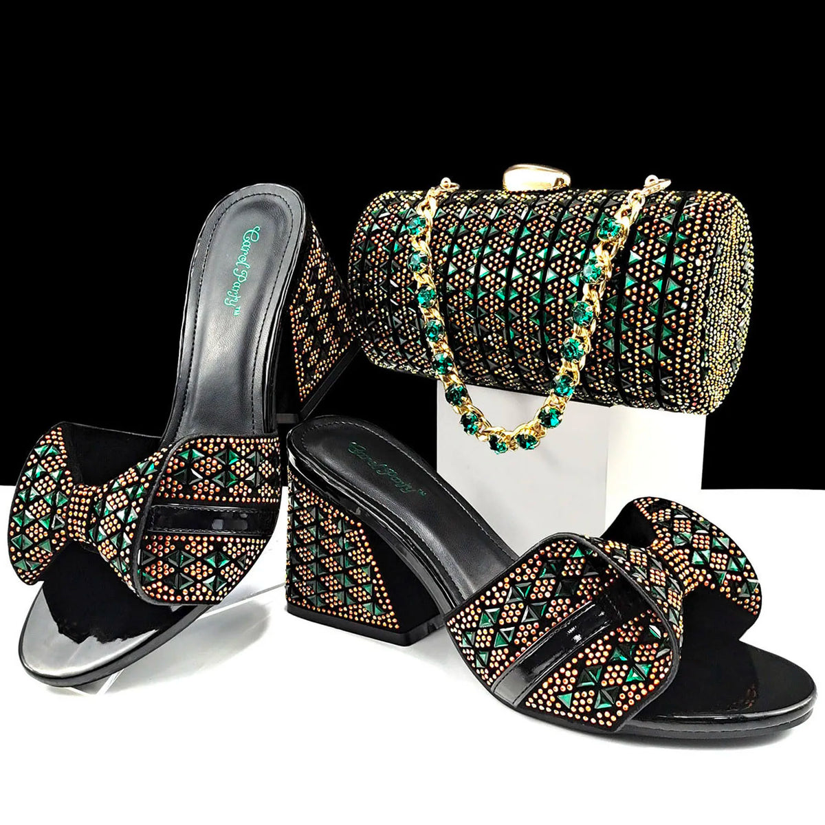 doershow High Quality African fashion Style Ladies Shoes And Bags Set Latest SILVER Italian Shoes And Bag Set For Party HJJ1-10