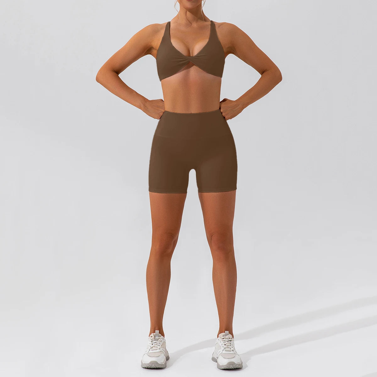 Hearuisavy Summer 2PCS Long Sleeve Gym Set Women Yoga Clothes Quick-Drying Sportswear Running Leggings Workout Sports Crop Top