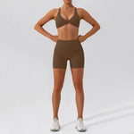 Hearuisavy Summer 2PCS Long Sleeve Gym Set Women Yoga Clothes Quick-Drying Sportswear Running Leggings Workout Sports Crop Top