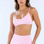 HISTELLO Impact Scoop Neck Bra Seamless Gym Tank Top Women Yoga Clothing Open Back Pilates Workout Running Fitness Underwear