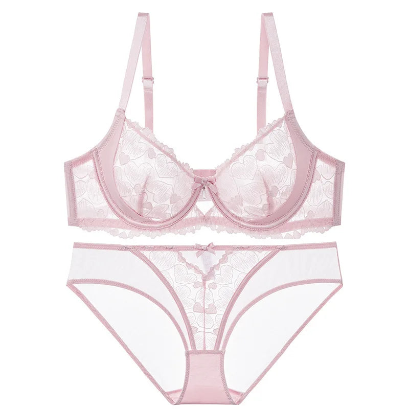 Sheer Lace Teddy Lingerie Set Panty Sexy Bra & Panty Set Ultra Thin Comfortable Summer Wear S-3XL BC Sexy Gift Sexy Tushy MOYISU
