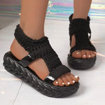 2026Women Platform Sandals Summer Gladiator Sandals Shoes Thick Heels Ladies White Sandalias Casual