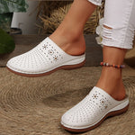 Lightweight Wedge Heel Mules Slippers Women Summer Hollow Out Slides Shoes Woman Plus Size Thick Sole Outdoor Sandals Female