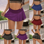 Sexy Mini Pleated Skirts for Women Lace Skirt Fashion High Waist Summer Skirt Girls A-Line Stretchy Miniskirt