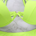 Women Push Up Two Piece Bikini Swimsuits Solid Color Bra Padded Swimwear Bathing Suit
