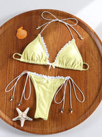 Miyouj Triangle Bikini New Two Piece Suit Solid Color Beachwear 2026 Bikini Women's Swimsuits Sexy Bathsuit Micro Thong Swimwear