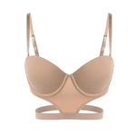 stylish sexy bra T-shirt underton beautiful back half cup smooth and exposed waist slim waist big exposed back push up bra