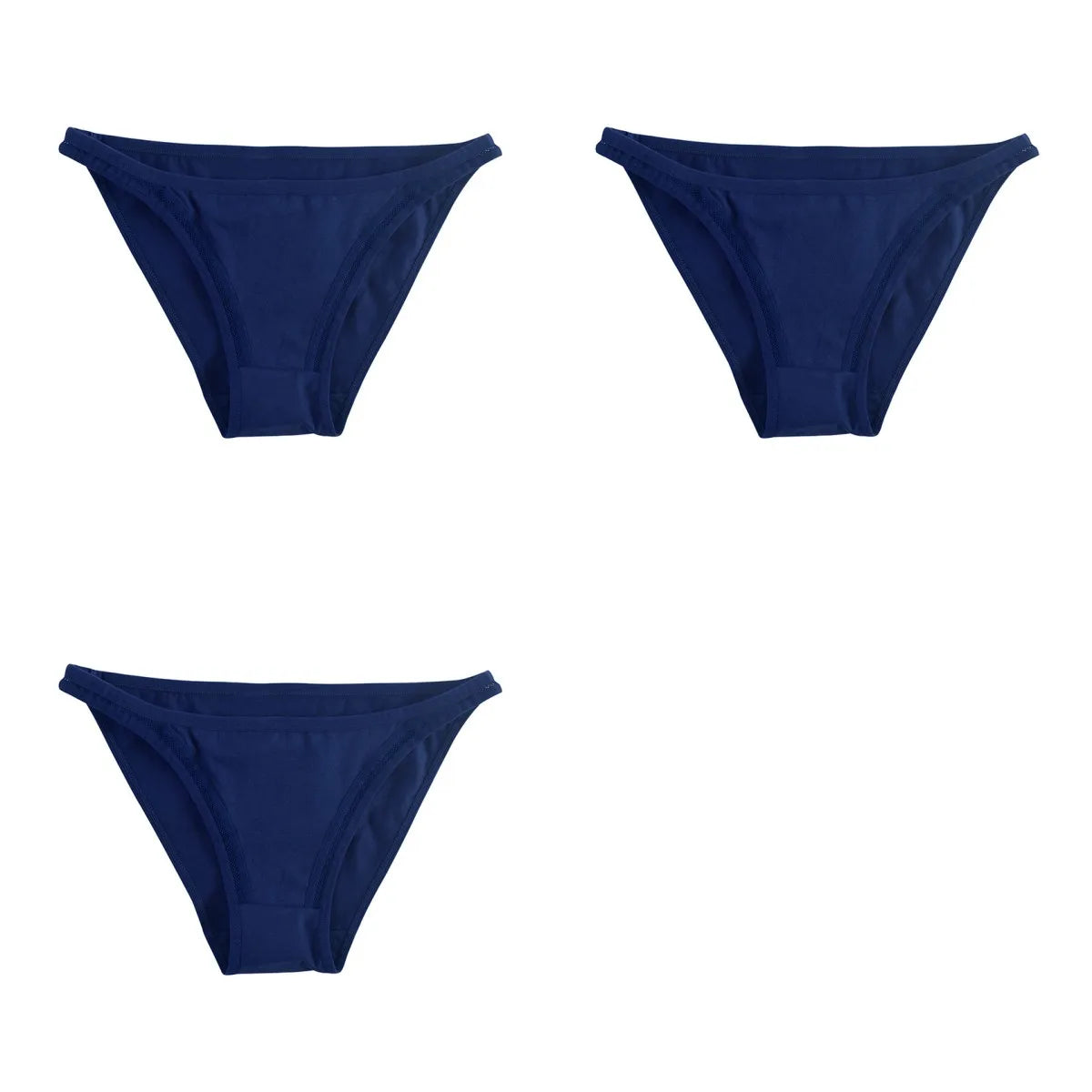3Pcs/Set Women's Cotton Low-Rise Briefs with Mesh Side Panels Brazilian Panties Sexy Lingerie Comfy Breathable Underwear M-XL