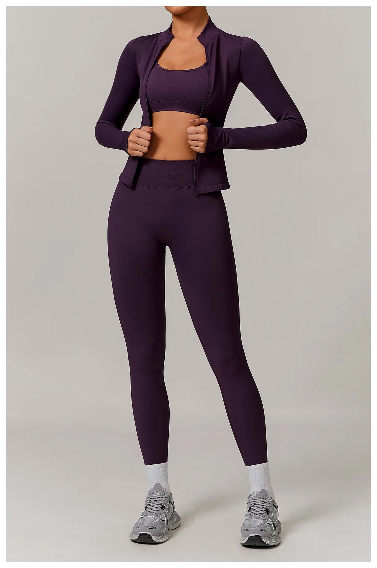 2/3PCS Yoga Set Women Workout Set Seamless Sportswear Gym Clothing Fitness Long Sleeve Crop Top High Waist Leggings Sports Suits
