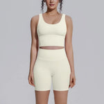Women's Yoga Set Sports Running Fitness Beautiful Back Vest Hip Lifting Slim-Fit High Waist Shorts Training Gym Workout Suits