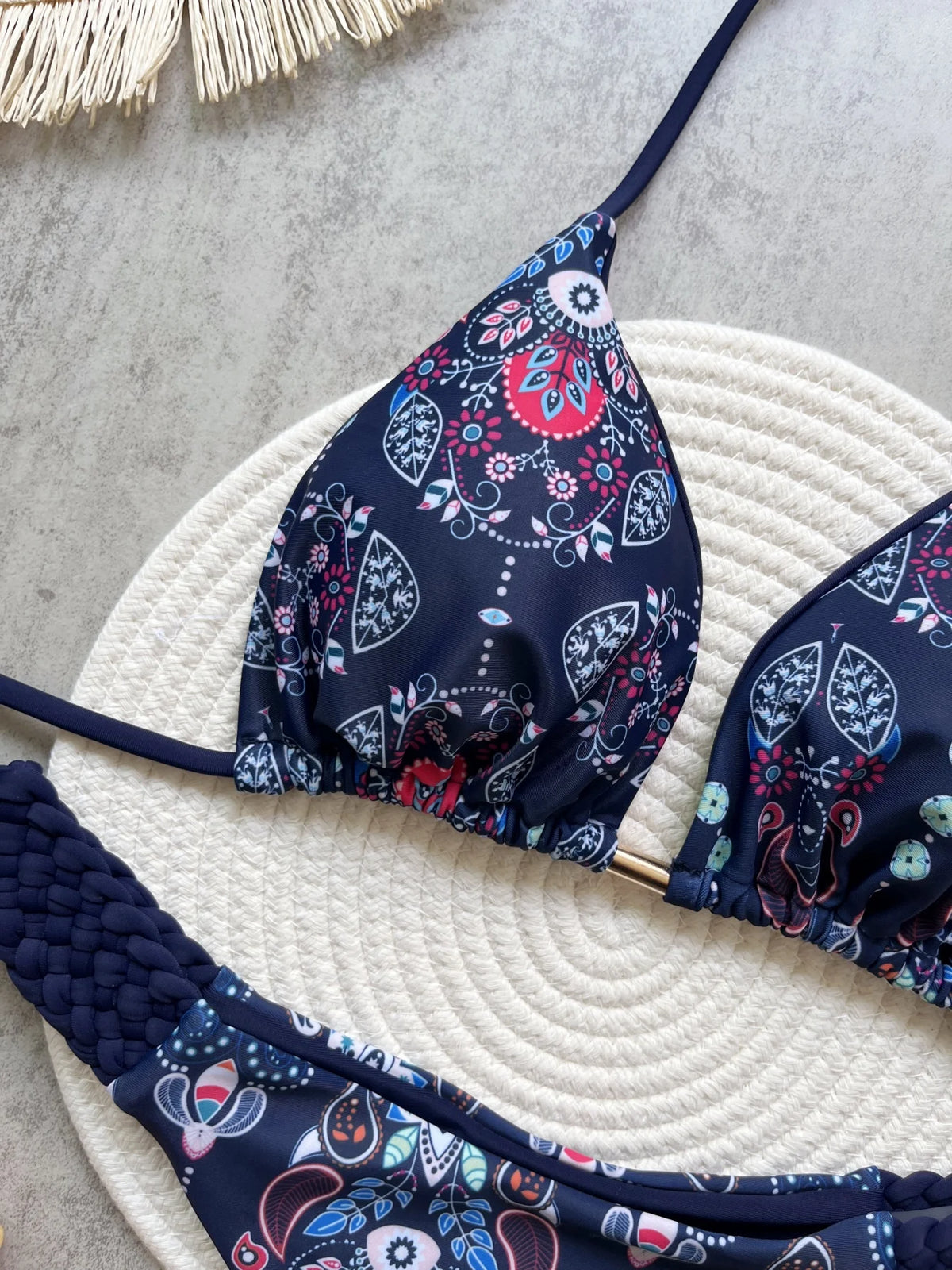 Fashion Print Halter Mini Thong High Cut Bikini Female Swimsuit Women Swimwear Two-pieces Bikini Set Bather Bathing Suit Swim