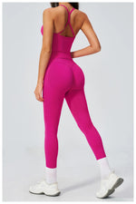 Summer Seamless Yoga Sets Women Outdoor Slimming Sports Tank Top High Waist Hip Lifting Leggings Gym Fitness Suits Tracksuit