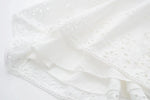 Foridol Lace Summer White Dress Women Puff Sleeve Embriodery Waist Cut Out Beach Short Sexy Cotton Dress Backless 2025 Sundress