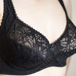 Large Size Bras For Women Flower-Dotted Unlined Underwire Female Underwear Lace Sexy Lingerie Top B C D DD E F Cup