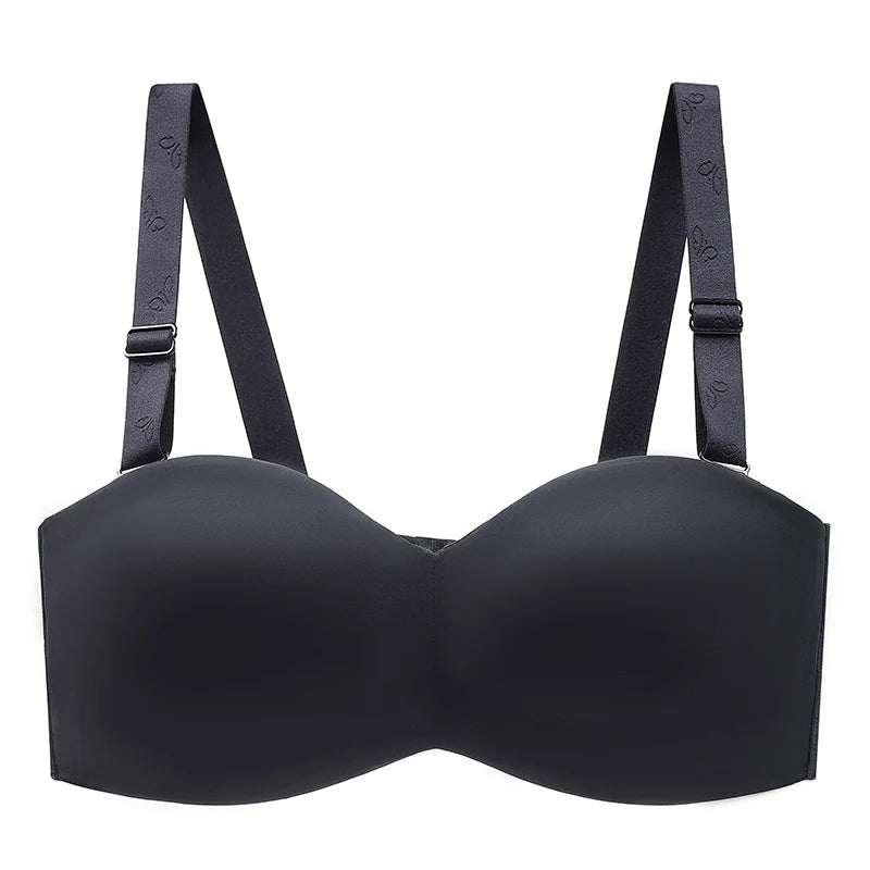 Women's Non-Padded Strapless Bra Invisible Bra Minimizer Support Unlined Strapless Bra Big Size Anti-slip B-CD E F G 32-40 42 48