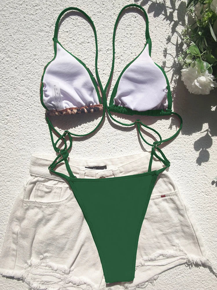 High Cut Out G String Female Swimwear One Piece Swimsuit Women Mini Micro Thong Monokini Bather Backless Bathing Suit Swim Wear