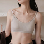 Women Padded Bra And Panties Set Wire Free Seamless Bra Sexy High Waist Thongs Underwear Sports Brassiere Female Lingerie Set