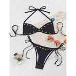 New Sexy Halter Bikini Women Swimwear Female Swimsuit Two-pieces Bikini set High Cut Leg Strappy Bather Bathing Suit Swim V7950