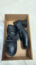 Plus Size 52 Retro Lace Up Ankle Wrap Mary Jane Heels Women Shoes Square Toe Faux Leather Chunky Block Mid Heel Vintage Pumps