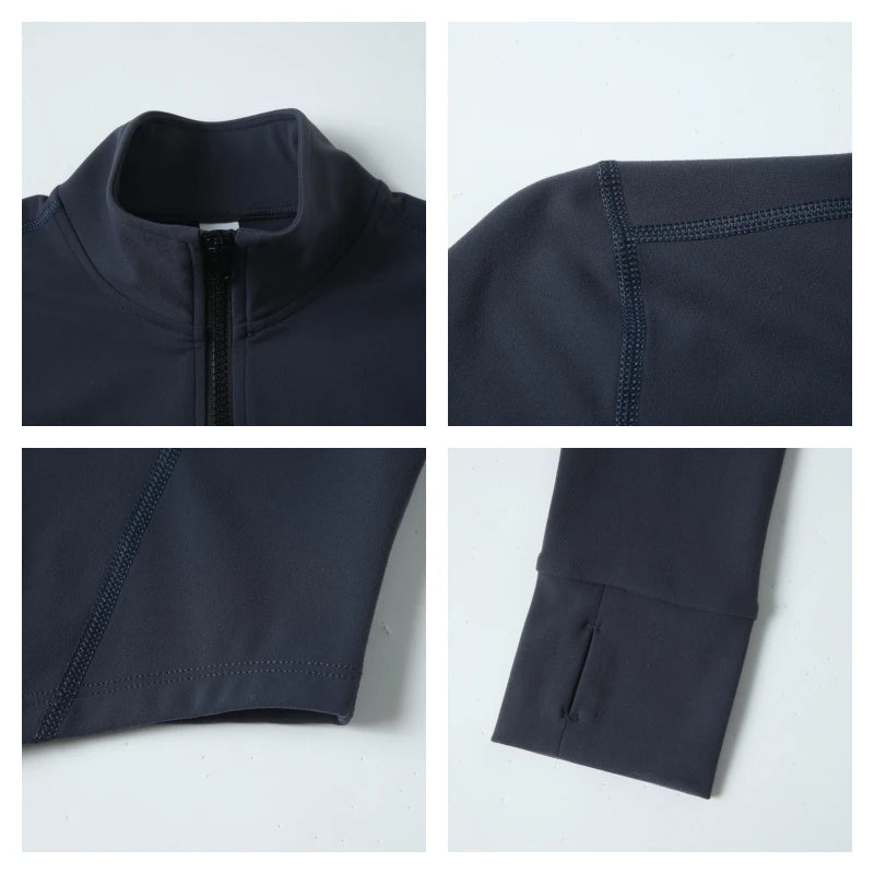 Hearuisavy Summer Ultra-Soft Fabrics Tight Sports Jackets Women Zipper Gym Yoga Clothes Female Quick-Dry Long Sleeve Sportswear