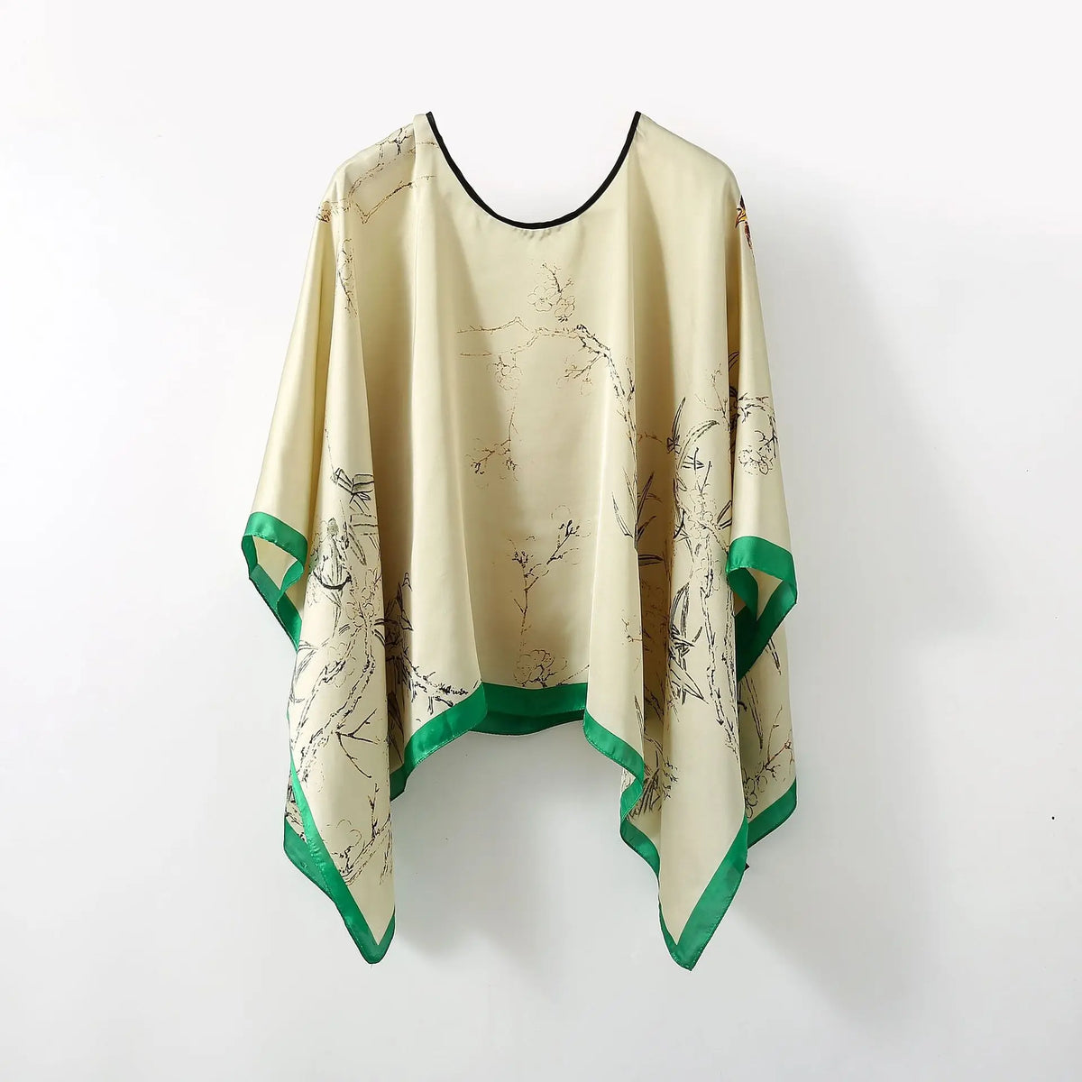 Simulated Silk Pullover Shawl Sweater Summer Beach Sun Protection Cape Women's Beach Towel Versatile Gauze Scarf Multifunctional