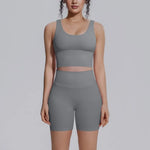 Women's Yoga Set Sports Running Fitness Beautiful Back Vest Hip Lifting Slim-Fit High Waist Shorts Training Gym Workout Suits