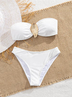 Seashell Bandeau Bikini 2025 Sexy Women Swimsuits Female Swimwear Thong Bikini Set Brazilian Biquini Swimming Suit Beachwear
