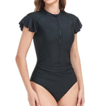 Sports One Piece Swimsuit 2025 New Long Sleeve Zipper Swimwear Women Bathing Suit Surf Monokini Modest Athletic Swimming Suits