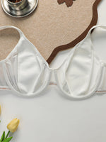 White Plus Size Underwire Bra Women Full Coverage Push Up bra Letter Print Adjustable Straps Big Cup Supportive Seamless Bra