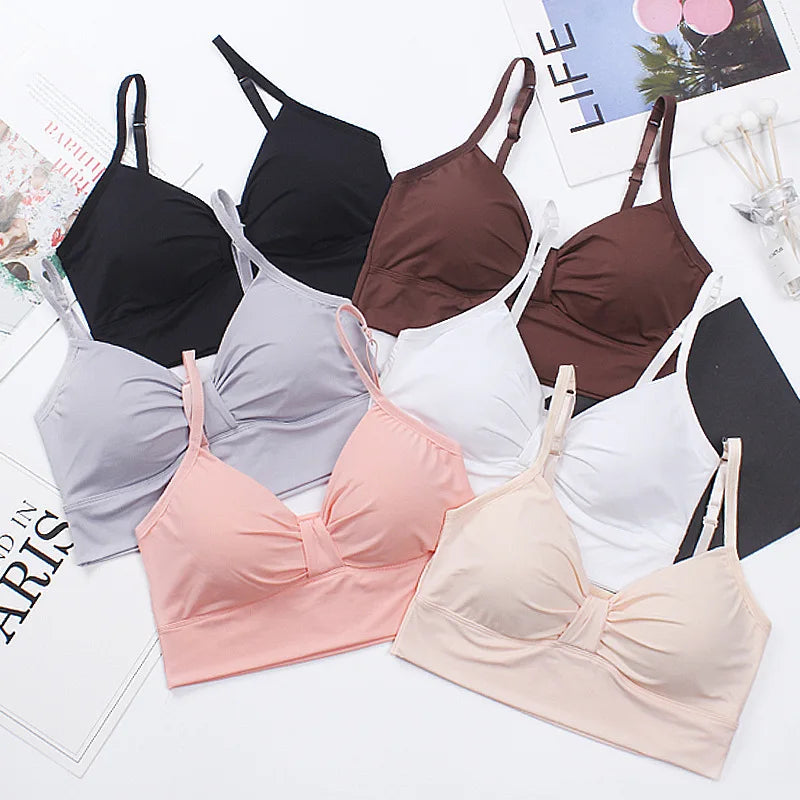 Women Tanks Crop Tops Seamless Underwear Female Streetwear Crop Top Sexy Lingerie Push Up Bralette Padded Camisole