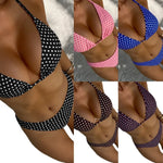 New Dot Print Bikini Set Retro High Waisted Swimsuit Women Adjustable String Tie Two Piece Bathing Suit for Beach