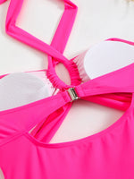 2026 Sexy Padded Swimsuit Women One Piece Halter Hollow Swimwear Female Solid Bathers Bathing Swimming Swim Suit Beachwear