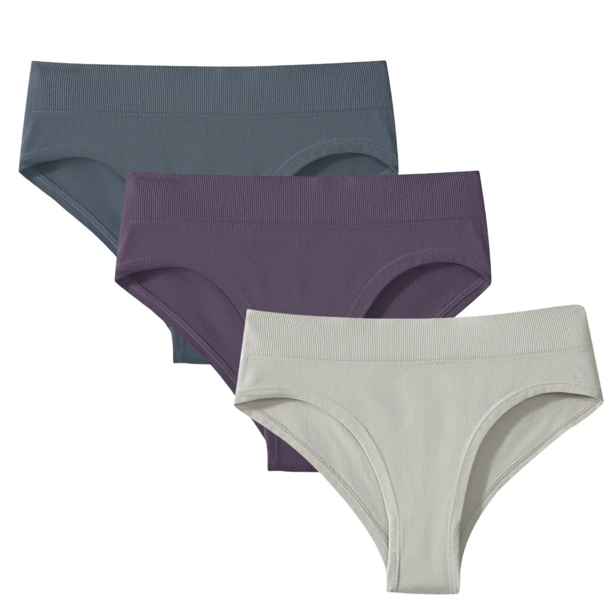 3Pcs/Set High Rise Briefs Women Classic Panties Female Underpants Solid Color Panty Plus Size Underwear Sexy Lingerie S-3XL