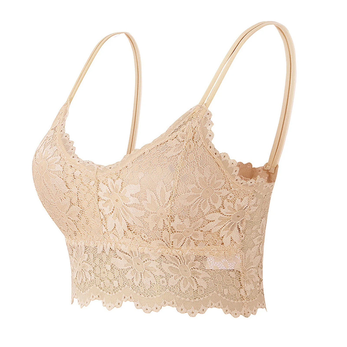 Women's Lace Bra Top Comfortable Bralette Solid Color Sexy Underwear Vest Female Hollow Out Wireless Lingerie Seamless Brassiere