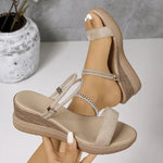 Double Strap Suede Flip Flop Sandals For Women Comfortable Slide Sandals Arch Support Walking Platform Vacation Wedge Sandals