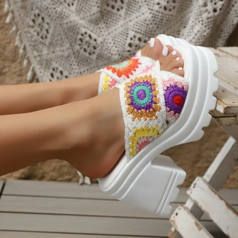 Women's Platform Wedge Sandals Women's Summer Sandals Slippers Outdoor Indoor Beach Shoes