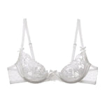 MOYISU Parisian Sheer Bralette Set - Ultra-Thin Wire-Free Bra No Padding Anti-Sag Lace Cutout Lingerie Sexy Vacation-Ready Tushy
