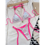 Shiny Sequin Brazilian Cheeky Bikini Women Swimwear Female Swimsuit Two-Pieces Bikini Set Bather Bathing Suit Swim Lady V3861