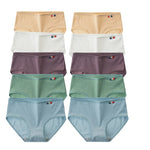 10Pcs/Set Women Cotton Seamless Panties Sexy Underwear Female Breathable Solid Color Underpants Lingerie Low Rise Briefs M-XL