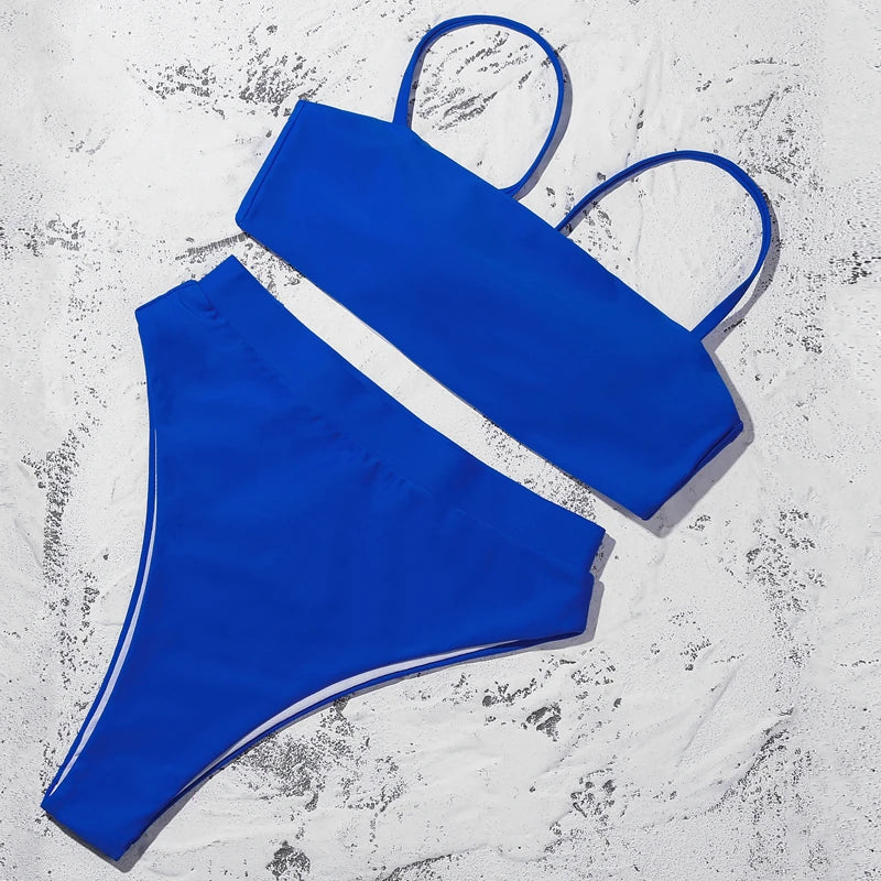 ZTVitality Sexy Bikinis Solid Push Up Bikini 2021 Hot Sale Padded Bra Straps High Waist Swimsuit Female Swimwear Women Biquini