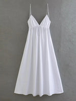 Foridol White Women Sundress Backless Sexy Casual Beach Vestidos Maxi Long A-line Fashion Holiday New Dress