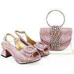 doershow Italian Shoe and Bag Set New 2024 Women Shoes and Bag Set In Italy YELLOW Italian Shoes with Matching Bag Hgv1-2
