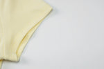 Woman Clothing Letter Print Short T-shirts Y2K Streetwear 2026 Summer O-neck Slim Fit Crop Tops Vacation Beach Tees Light Yellow